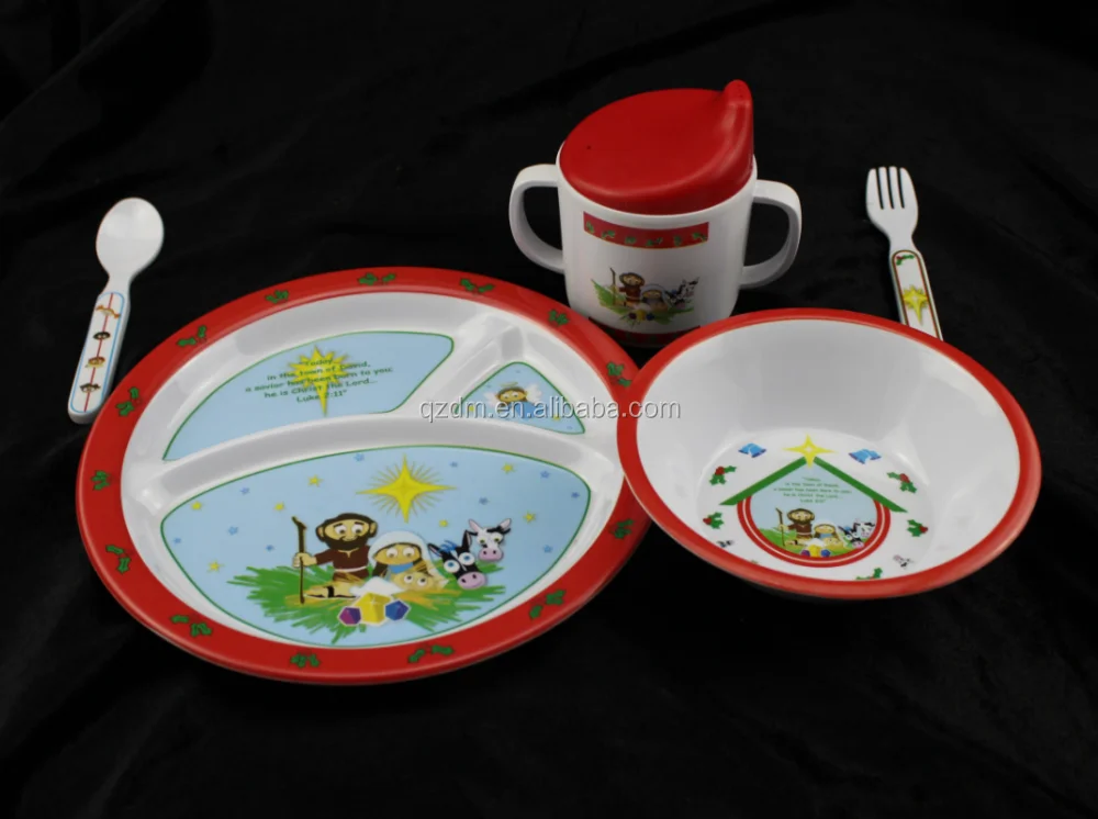 100% melamine kid's set dinnerware set 5 pcs Foodgrade
