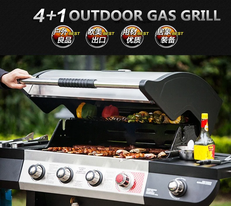 4+1 Burner Fire King Infrared Gas Bbq Grill Buy Grill,Infrared Grill