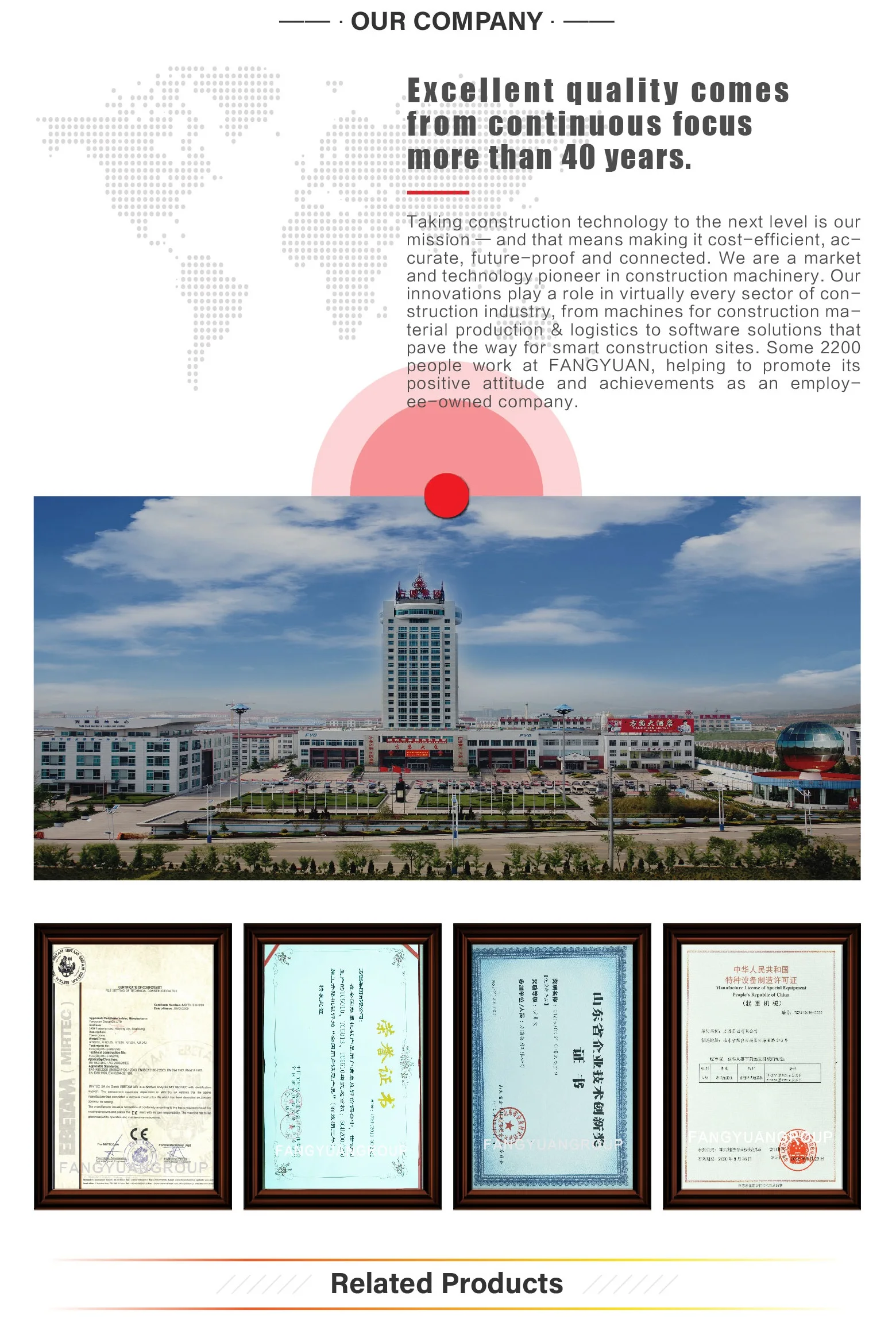 FYG tower crane PT6520 tower crane price in China Tower crane anchor