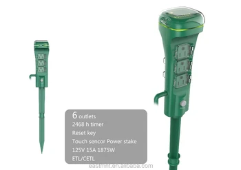 Outdoor 6 Outlet Stake Electrical Product On Outdoor 6 Outlet Stake