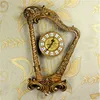 European Retro Harp Creative Decorative Wall Clock