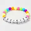 plastic words DIY kids stretch saying cheap bracelet china supplier