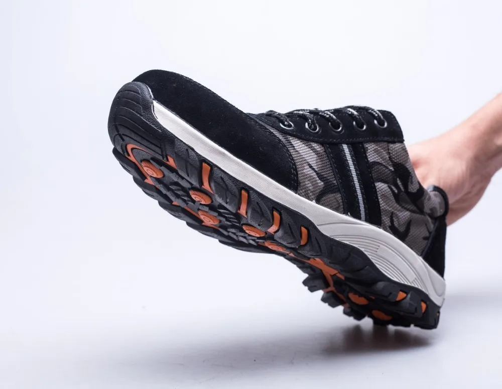 Steel Toe Cap Midsole Rubber Sole Nonslip Breathable Mens Mountain