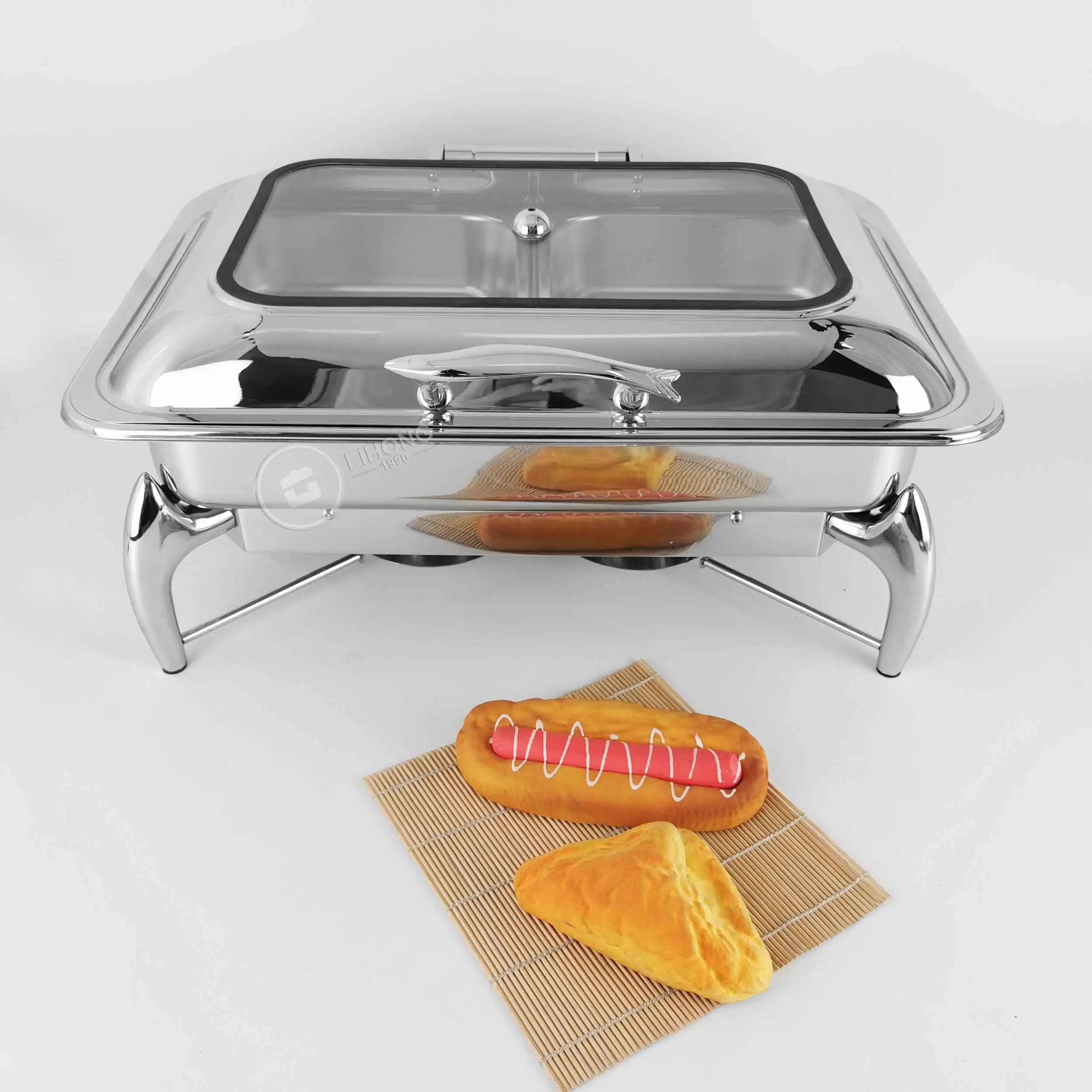 High Quality White Round Ceramic Chafing Dishes With Gold Rose Buy