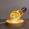 Customization USB led night lamps crafts base natural wood working solid wood base 3D print wood base lamp