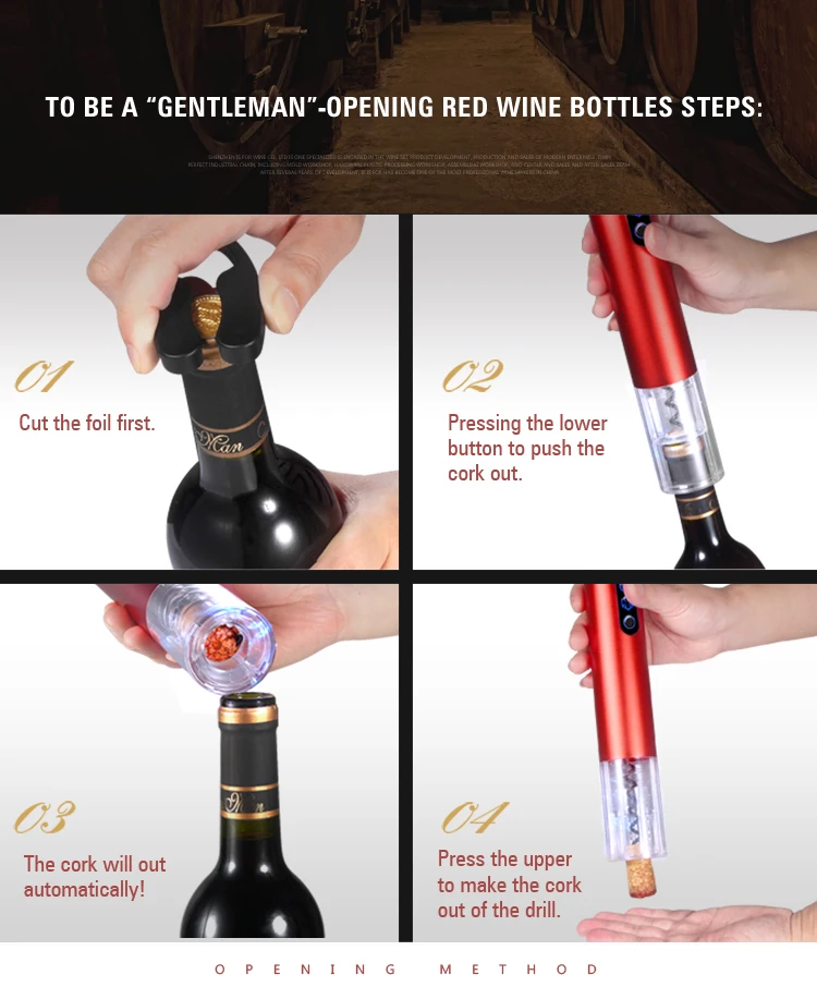 Wine Opener Engraved,Automatic Wine Opener Corkscrew Portable Bottle
