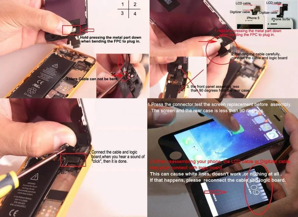 White Retina LCD Touch Screen Digitizer Glass Replacement Full Assembly for iPhone 5S