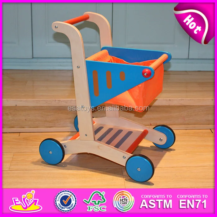 wooden baby trolley