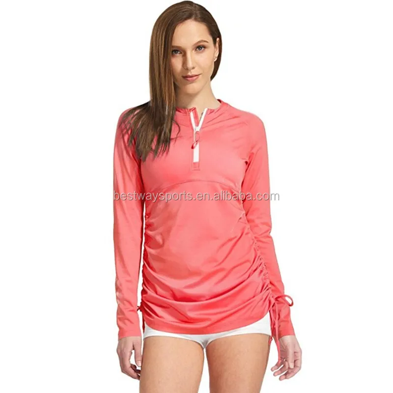 Lady Sexy Photo English Swim Rashguards Woman's Hooded Long Sleeve Rash