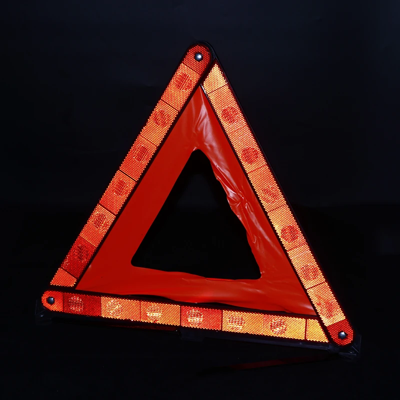 Light triangle sign car tripod reflective warning triangle, warning sign tripod car emergency warning triangle