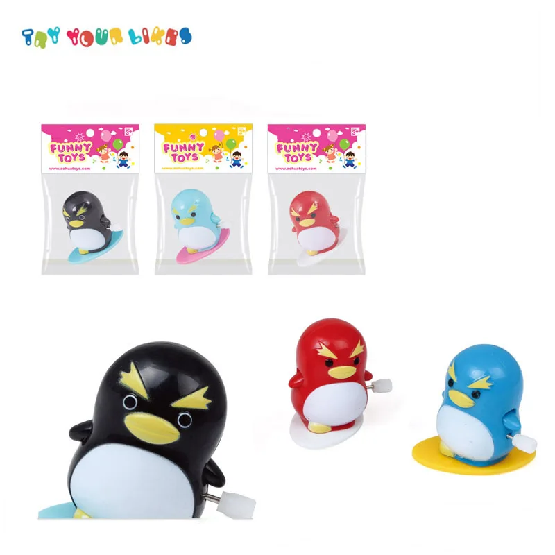 Three Colours Wind Up Walking Penguin Bath Toys For Store Small Gift 
