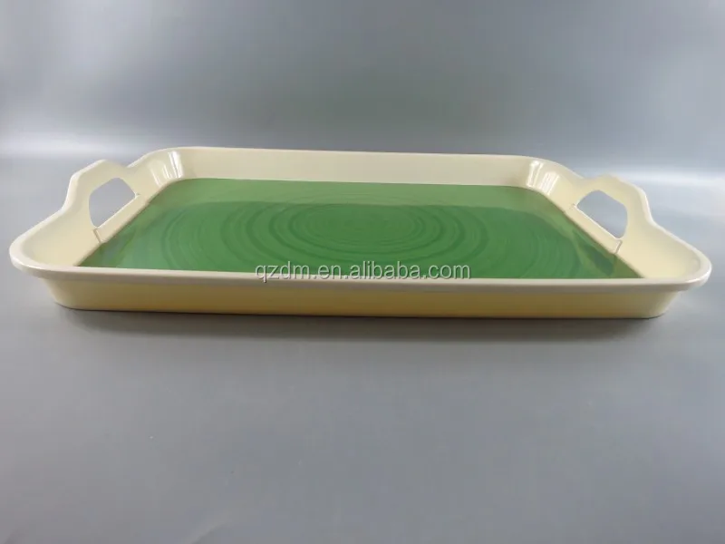 Plastic serving tray,Melamine food tray Two Handles