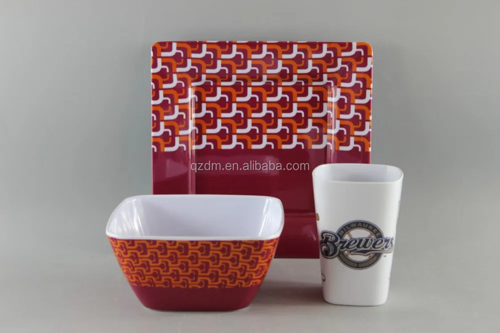 Square Melamine Dinner Set/Plastic Tableware Square Set