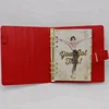 Office stationery PU leather a5/a6 ring binder folders with 6 gold rings