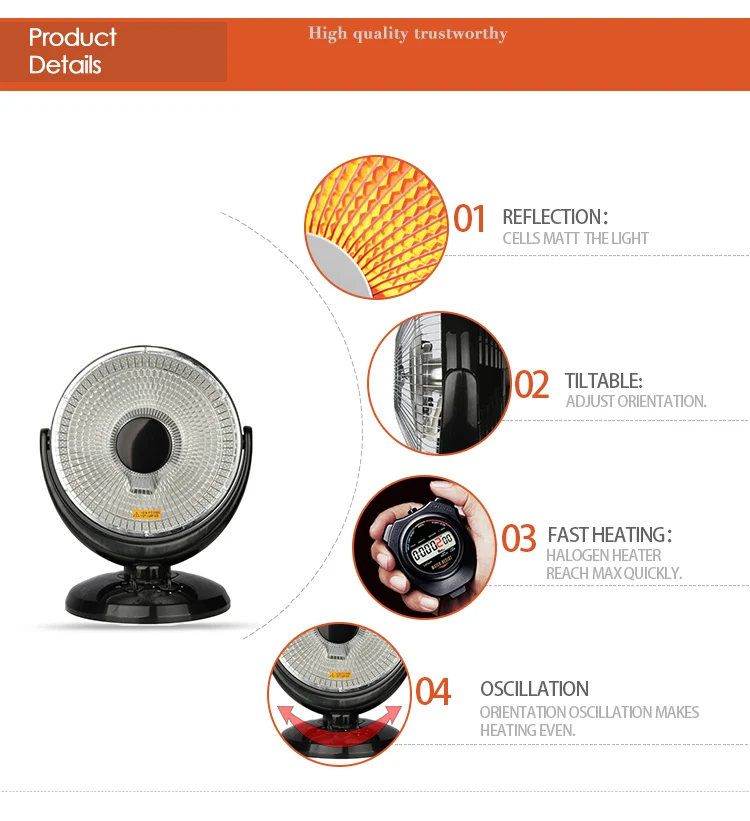 Konwin Halogen Infrared Electric Heater Quartz Carbon Jhs800h Buy