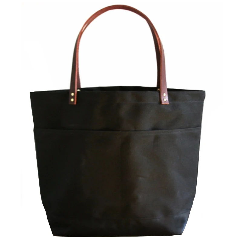 China Supplier Wholesale Custom Fashion Canvas Waxed Tote Shoulder Bags