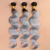 2016 The Most Fashionable Silver two tone hair extension, Silver ombre hair weaves