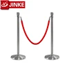 2 posts pack metal craft silver barrier pole, velvet rope and stanchion