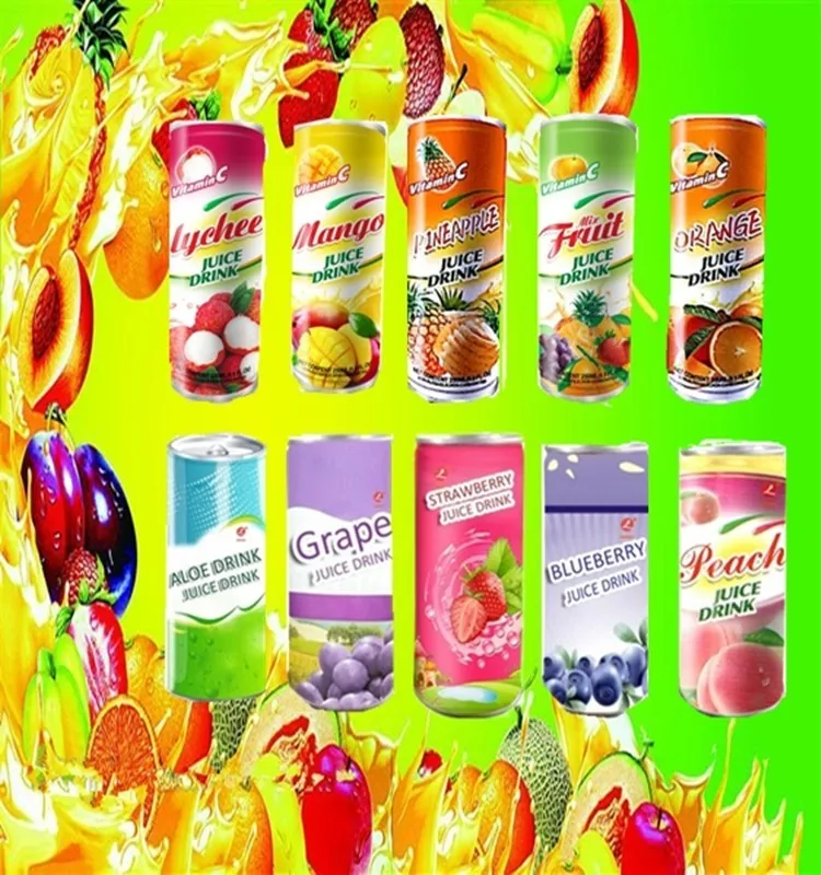 250ml Oem Nectar Juice Drink With Tin Plate Can Low Sugar Or Sugar Free