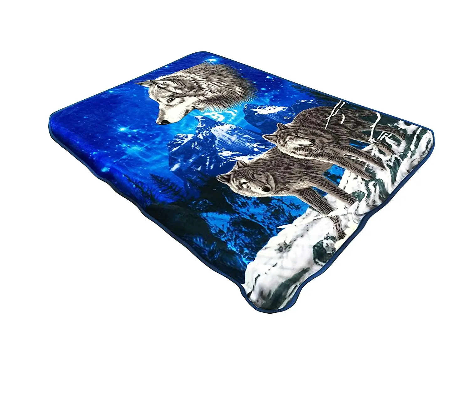 All American Collection New Super Soft Animal Printed Throw Blanket Anna (King Size, Wolf Pack)