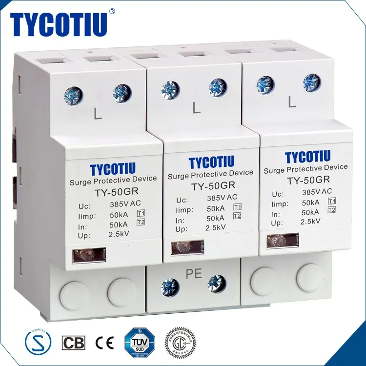 50ka Three Phase 3p Type 1 Class I Surge Protection Device Ty50gr 3p