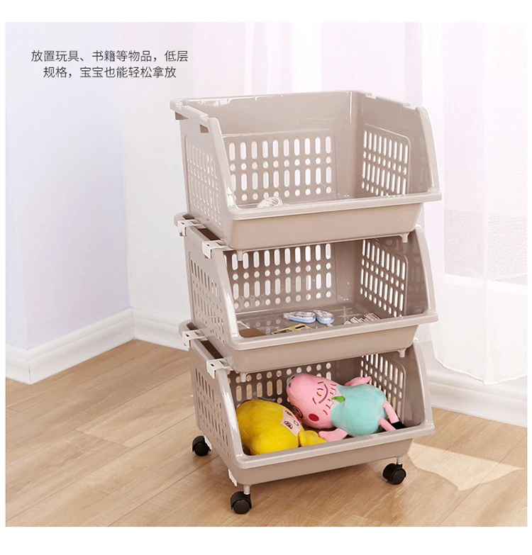 Cheap Wholesale Plastic Stacking Storage Baskets With Wheels Buy