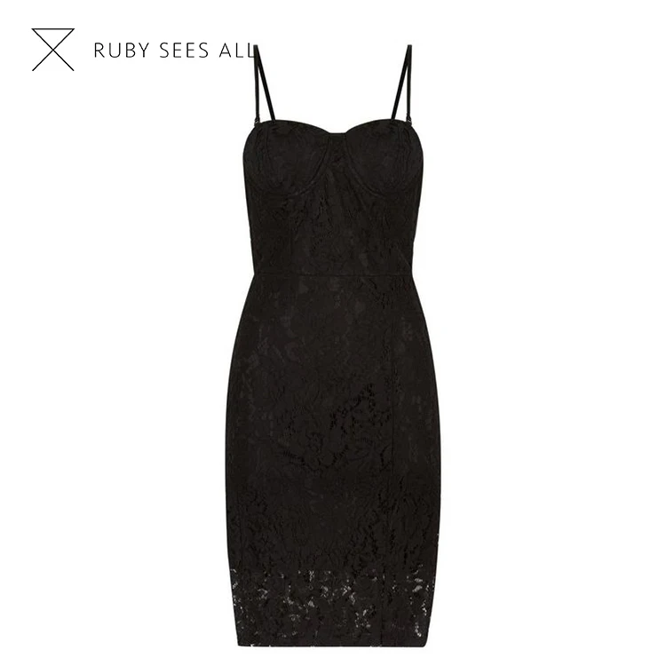 black lace dress spaghetti strap