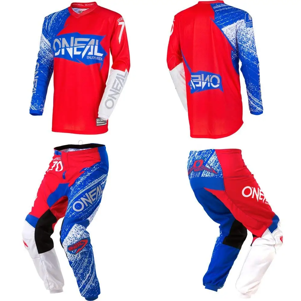 red white and blue dirt bike gear