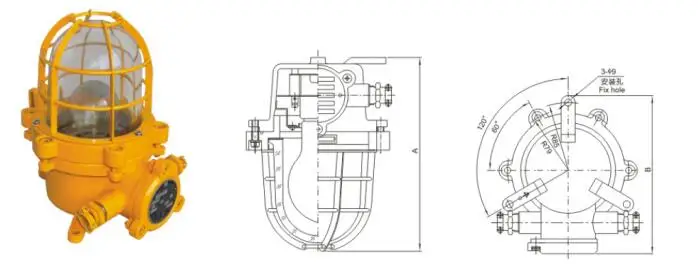 60W 40W boat ship portable marine explosion proof incandescent light projector dF220