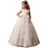 YY10569G Fancy flower long prom gowns teenager party dress girl children clothing kids evening formal bridesmaid dresses