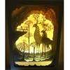 Shadow box frame with LED paper craft shadow picture box frame 3D wall art photo frame paper cut light box
