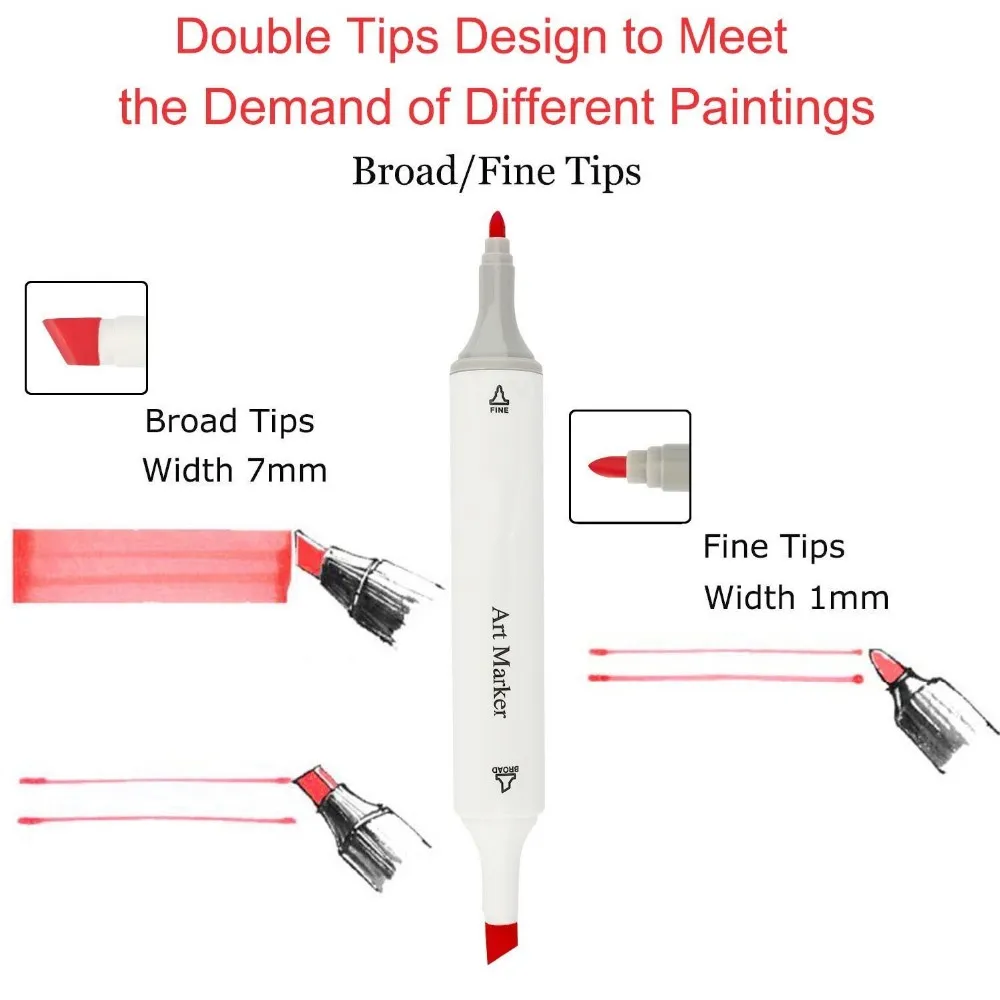 Hot Sell Dual Tip Marker Pen High Quality Double Permanent Marker Pen
