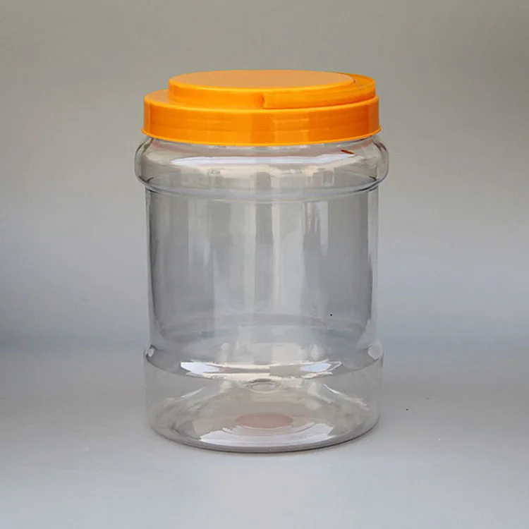 Custom Food Grade Storage Pet Plastic Jar With Handle Lid Buy Plastic