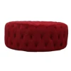 Red Round Tufted Velvet Coffee Table