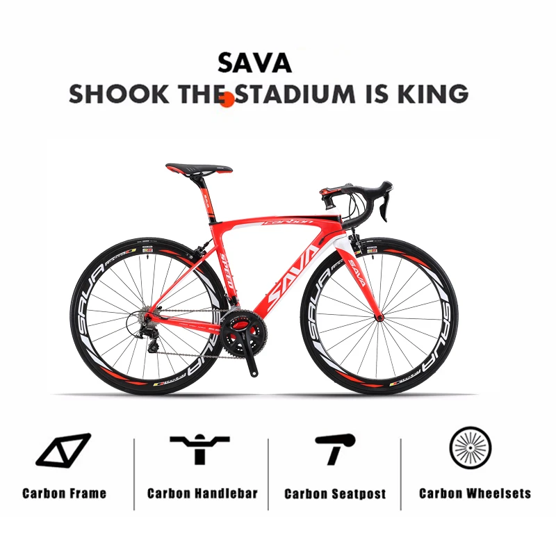 SAVA Road Bike 700C 22 Speed 8.1KG Full Carbon Fibre Racing Bicycle Made in China