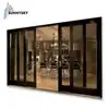 Extra large soundproof 2.0mm thickness aluminum profile sliding double glassdoor in section plan
