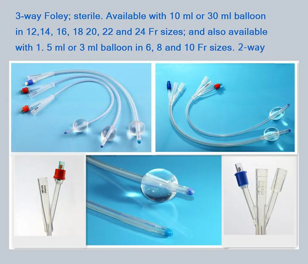 Disposable All Silicone Medical Latex Tube Foley Catheter Urinary 