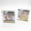 Square Shape Clear Acrylic Floating Aqua Fun Box Liquid gitter Photo Frame