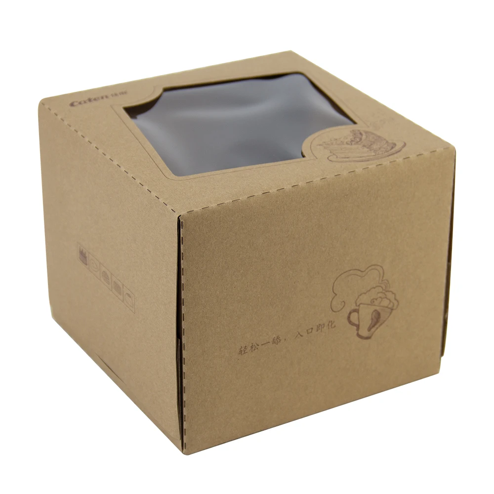 With Window Customized Foldable Craft Small Cake Dessert Bread Sandwich Package Paper Box For Food Packaging Suit Case Bo Hair Lid Clear Lashes Machine Jewelry Crown Eyelash Craft Small Cake Dessert Bread Sandwich