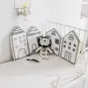hot sale Cute Comfortable small house shape Infant bed Cushion Protector baby bumper mat black protector de cuna