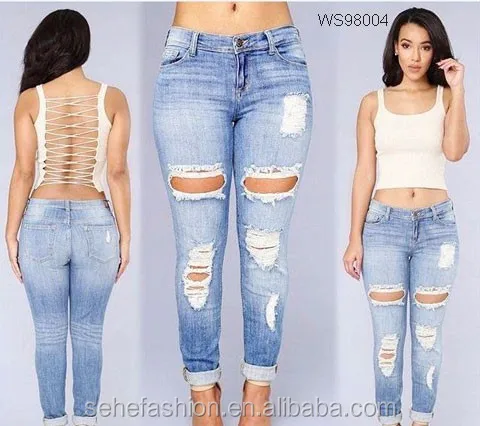 New Product Bulk Wholesale Ladies Skinny Jeans Top Design Factory In ...