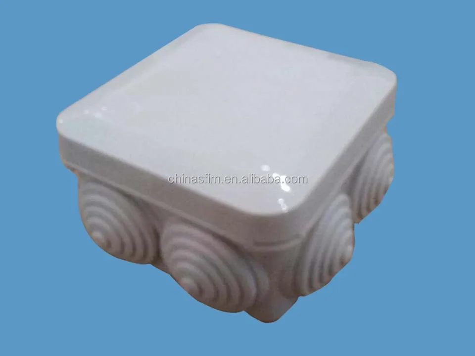 Round Electrical Junction Box Plastic Box With Knock Out And Rubber For