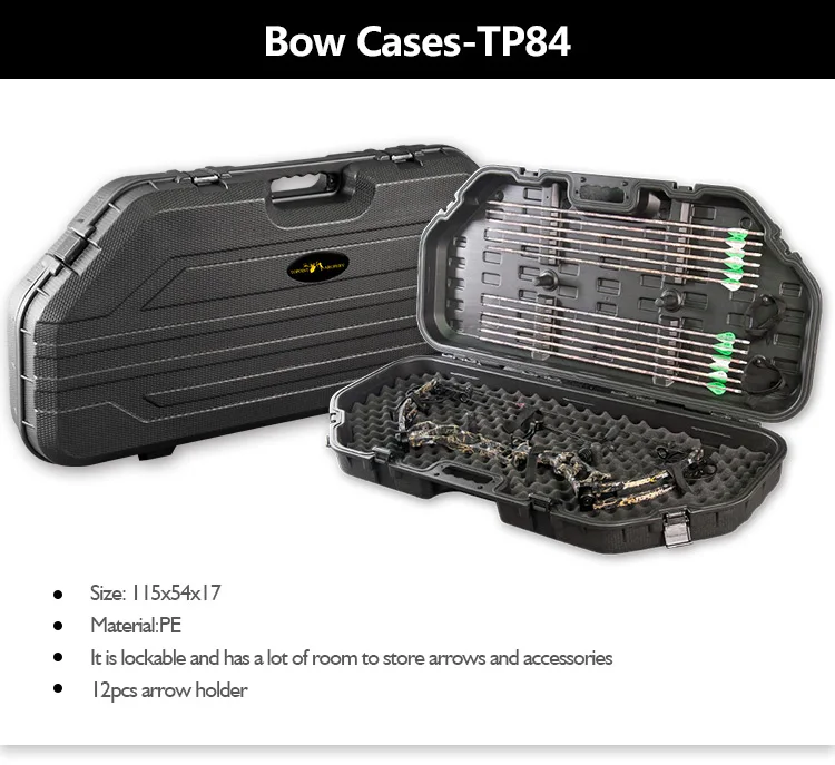 Bow & Arrow Case Compact Hard Archery Hunting Shooting Storage Textured Black 