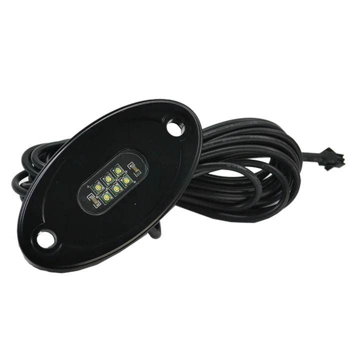 Factory wholesale 12v IP68 waterproof high bright blue-tooth control led rock light for car utv