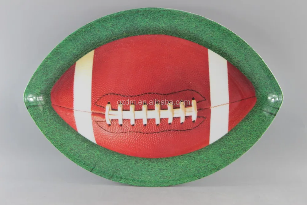 American Football Print Melamine Oval Plate/Oval Plastic Big Serving Plate