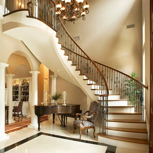 Single Stringer Floating Curved Wood Stairs Low Price Luxury Single Stringer Floating Curved Wood Stairs Low Price