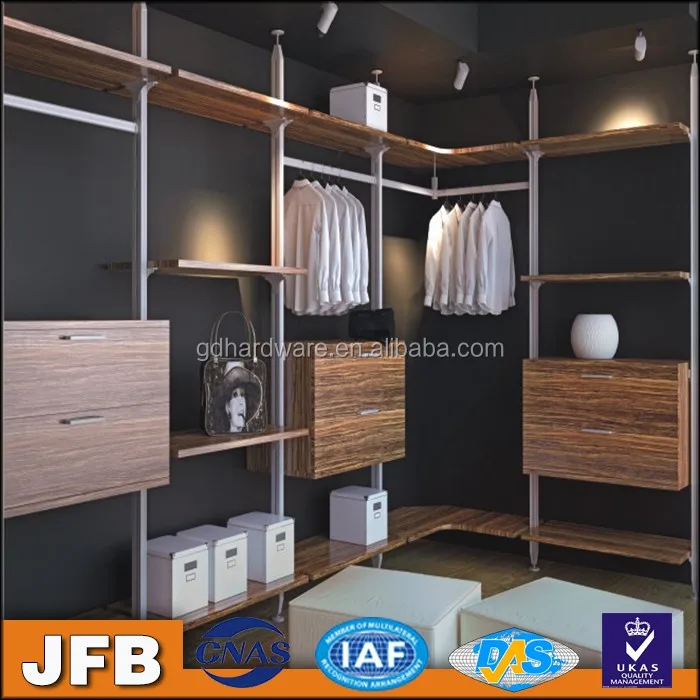 Dressing Room Partition Aluminum Wardrobe Back Wall Cloakroom Pole