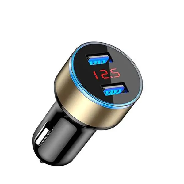 Car Charger 5V 2.4A Dual USB Port Quick Car Phone Charger with LED Display