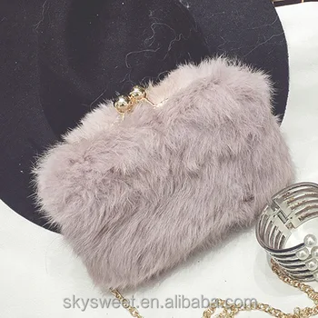 faux fur clutch bag