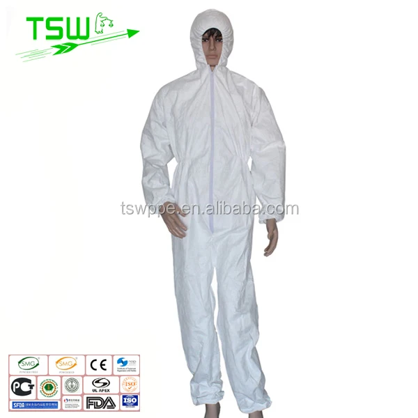 Disposable coverall with hood and boot